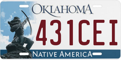 OK license plate 431CEI