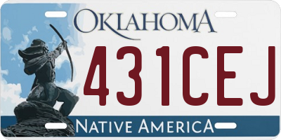 OK license plate 431CEJ