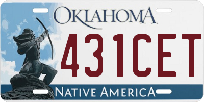 OK license plate 431CET