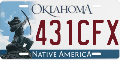 OK license plate 431CFX