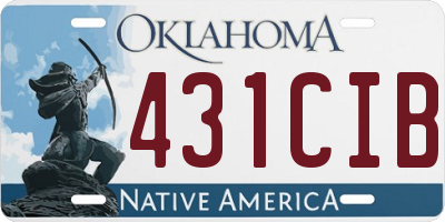 OK license plate 431CIB