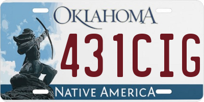 OK license plate 431CIG