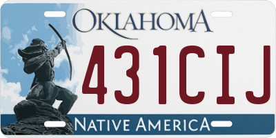 OK license plate 431CIJ
