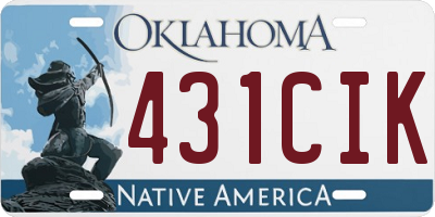 OK license plate 431CIK