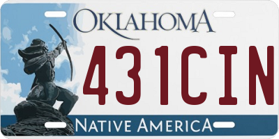 OK license plate 431CIN