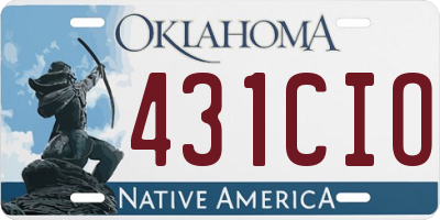 OK license plate 431CIO