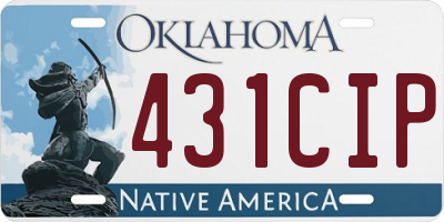 OK license plate 431CIP