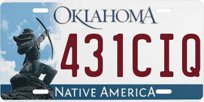OK license plate 431CIQ