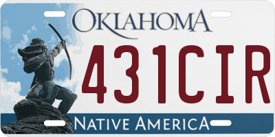 OK license plate 431CIR