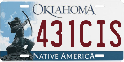 OK license plate 431CIS