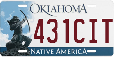 OK license plate 431CIT