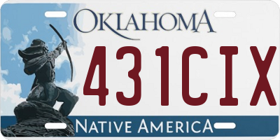 OK license plate 431CIX