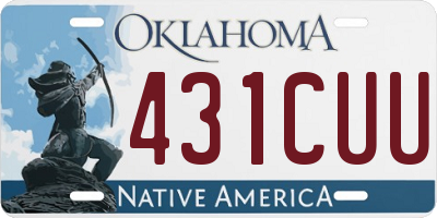 OK license plate 431CUU