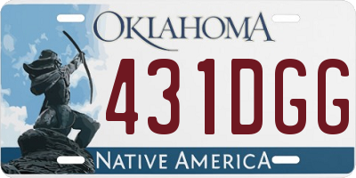 OK license plate 431DGG