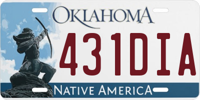 OK license plate 431DIA