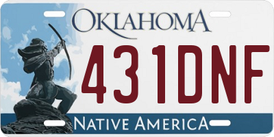 OK license plate 431DNF