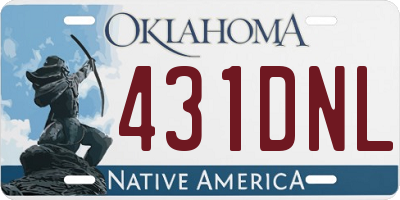 OK license plate 431DNL