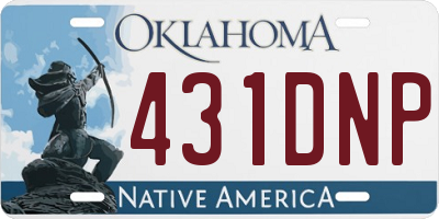 OK license plate 431DNP
