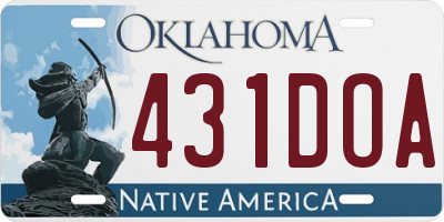 OK license plate 431DOA
