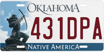 OK license plate 431DPA