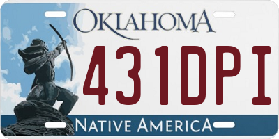 OK license plate 431DPI