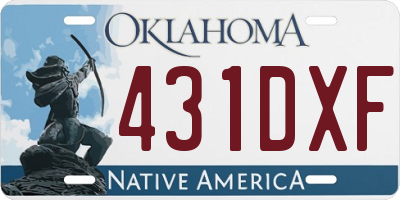 OK license plate 431DXF