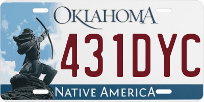 OK license plate 431DYC