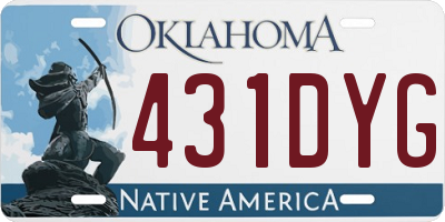 OK license plate 431DYG