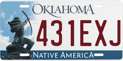 OK license plate 431EXJ