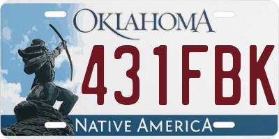 OK license plate 431FBK
