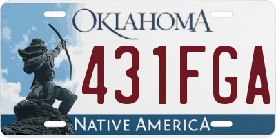 OK license plate 431FGA