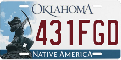 OK license plate 431FGD