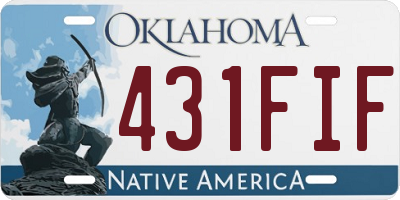 OK license plate 431FIF