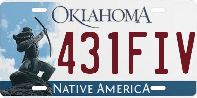 OK license plate 431FIV