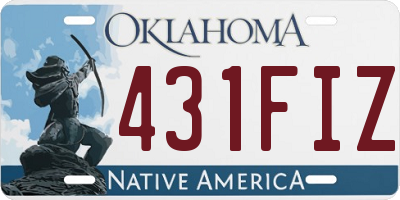 OK license plate 431FIZ