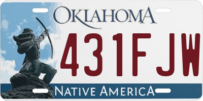 OK license plate 431FJW