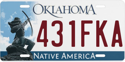 OK license plate 431FKA