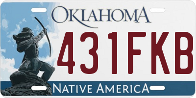 OK license plate 431FKB