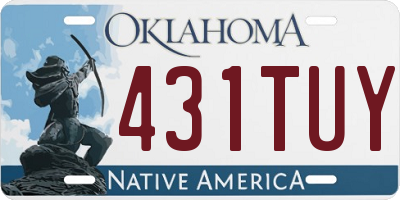 OK license plate 431TUY