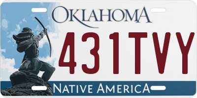 OK license plate 431TVY