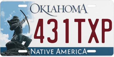 OK license plate 431TXP