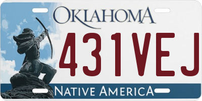 OK license plate 431VEJ