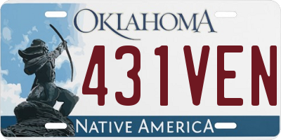 OK license plate 431VEN