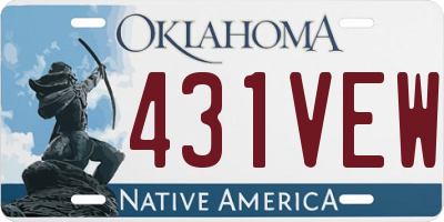 OK license plate 431VEW