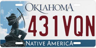 OK license plate 431VQN