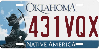 OK license plate 431VQX