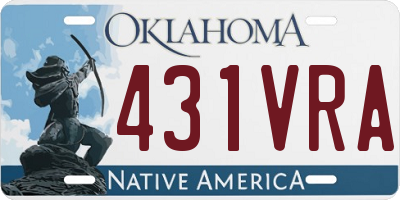 OK license plate 431VRA