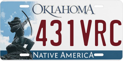 OK license plate 431VRC