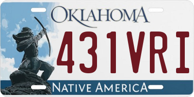 OK license plate 431VRI