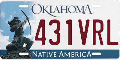 OK license plate 431VRL